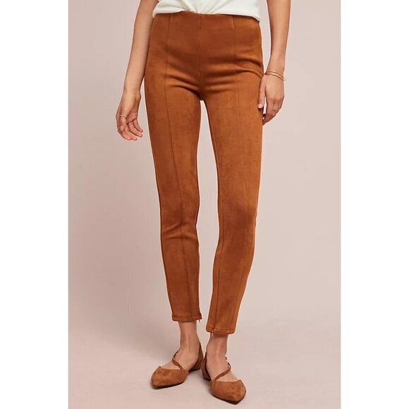 Anthropologie Pants - Anthropologie Brown Faux Suede Skinny Leggings 30